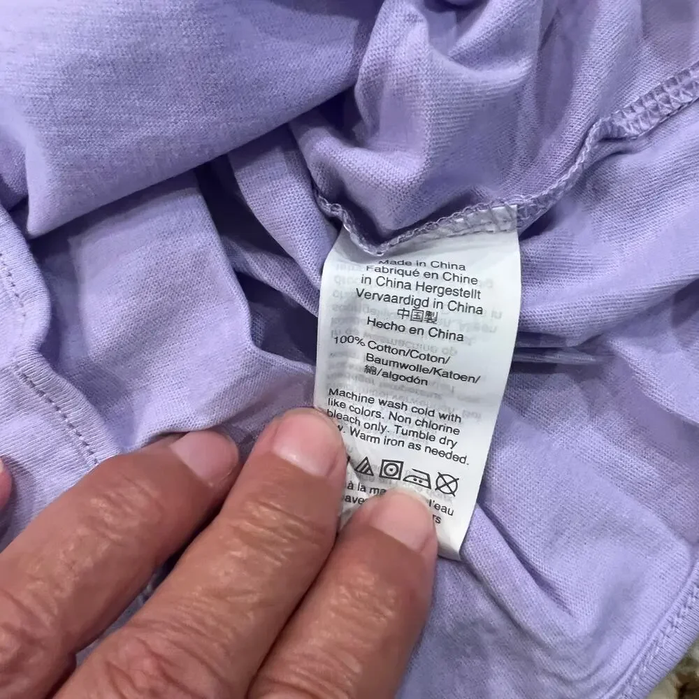 NWT J. Crew Girls' Purple W/Glitter Gem Front-Tie Tee - SIZE 3
